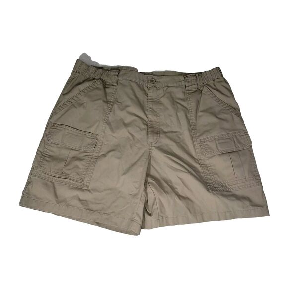 Savane Cargo Shorts Mens Sz 42 Tan Elastic Waist Hiking Pockets Outdoor Camping - Picture 1 of 14